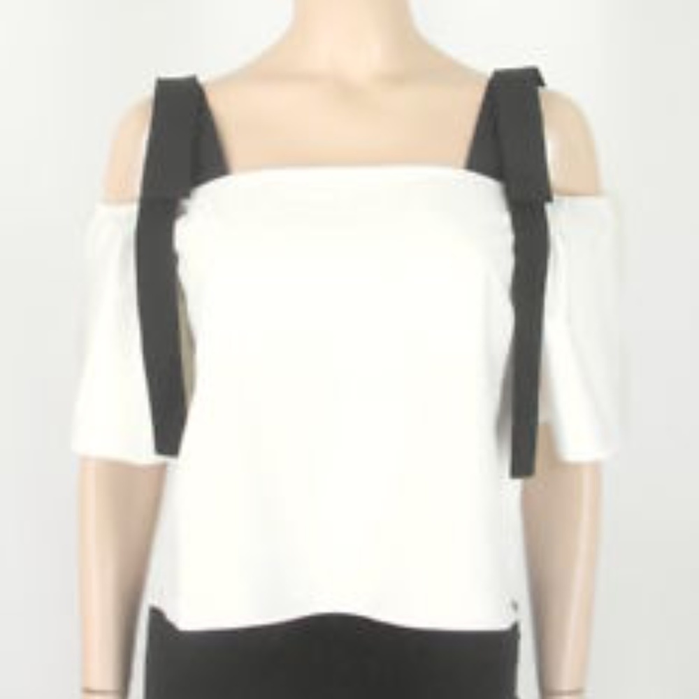 FINAL SALE Lucy Paris White Blouse w Bow Details